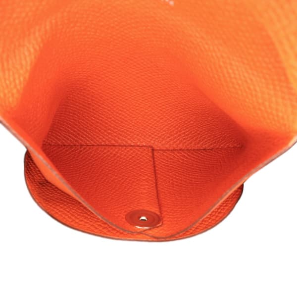 Pre-owned Hermès Epsom Bastia Change Purse Orange