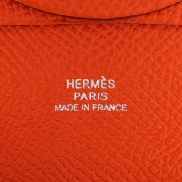 Pre-owned Hermès Epsom Bastia Change Purse Orange
