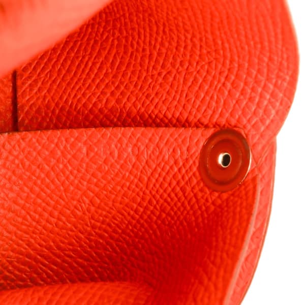 Pre-owned Hermès Epsom Bastia Change Purse Orange