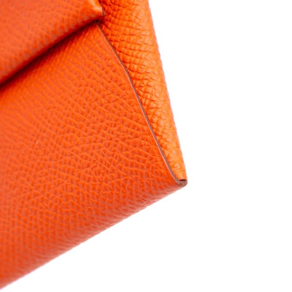 Pre-owned Hermès Epsom Bastia Change Purse Orange