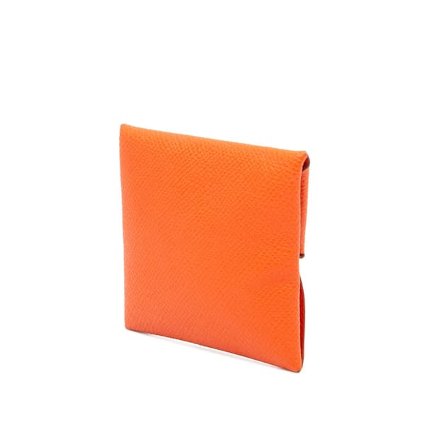 Pre-owned Hermès Epsom Bastia Change Purse Orange