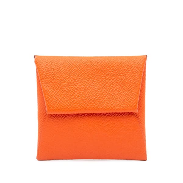 Pre-owned Hermès Epsom Bastia Change Purse Orange