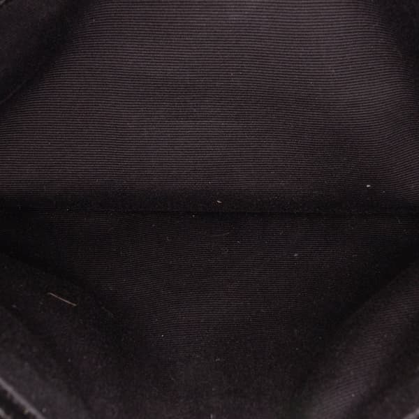 Pre-owned Saint Laurent Large Grain De Poudre Chevron Monogram Bill Pouch Black