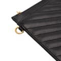 Pikkukuva 9 / 10: Pre-owned Saint Laurent Large Grain De Poudre Chevron Monogram Bill Pouch Black