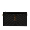 Pikkukuva 1 / 10: Pre-owned Saint Laurent Large Grain De Poudre Chevron Monogram Bill Pouch Black
