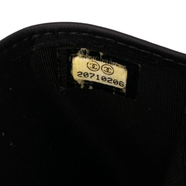 Pre-owned Chanel Quilted Patent Boy Long Wallet Black