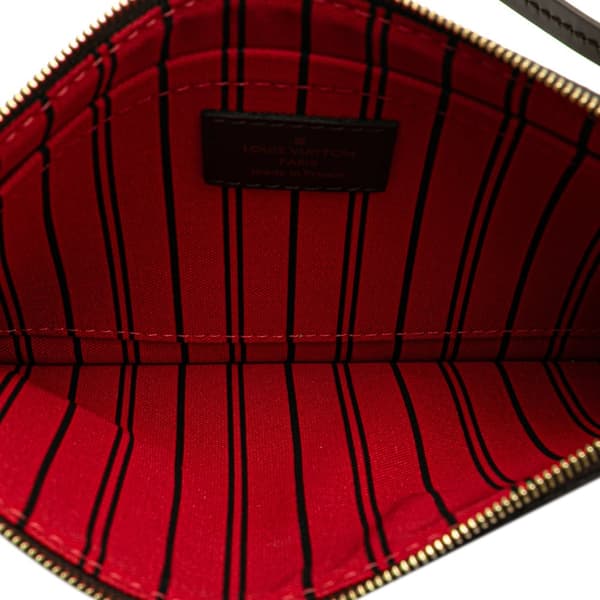 Pre-owned Louis Vuitton Damier Ebene Neverfull Pouch MM Brown