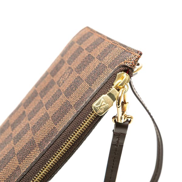 Pre-owned Louis Vuitton Damier Ebene Neverfull Pouch MM Brown