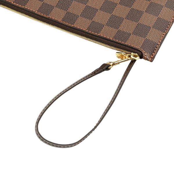 Pre-owned Louis Vuitton Damier Ebene Neverfull Pouch MM Brown