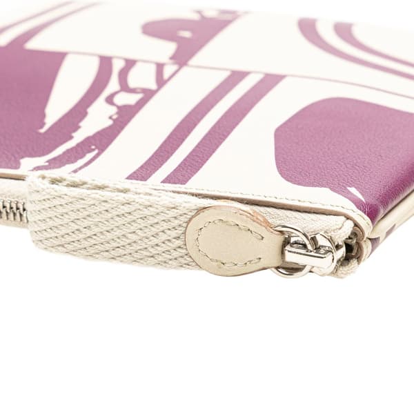 Pre-owned Hermès Swift Brides de Gala en Desordre Tattoo Carre Pocket Pouch White