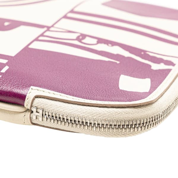 Pre-owned Hermès Swift Brides de Gala en Desordre Tattoo Carre Pocket Pouch White
