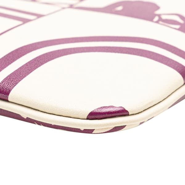 Pre-owned Hermès Swift Brides de Gala en Desordre Tattoo Carre Pocket Pouch White