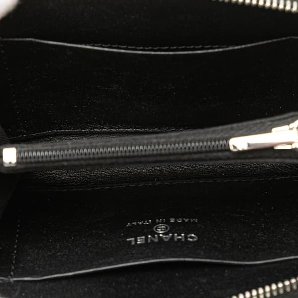Pre-owned Chanel Quilted Lambskin CC Crystal Coin Pouch Black