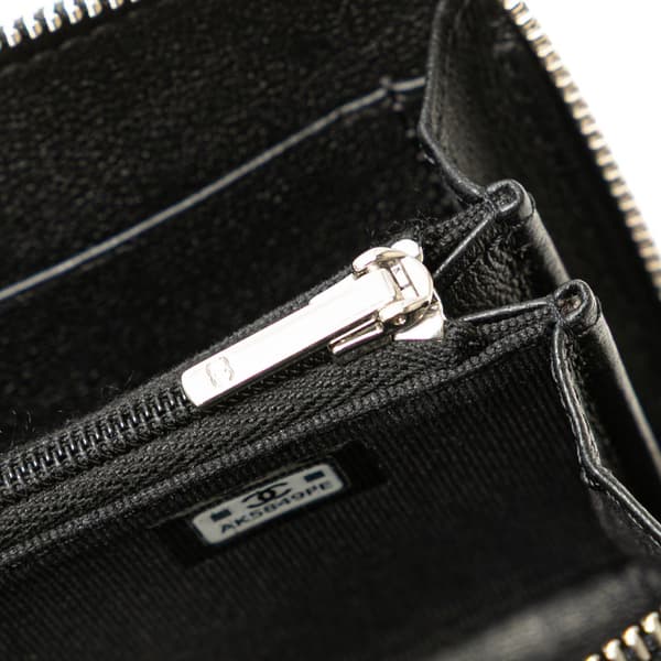 Pre-owned Chanel Quilted Lambskin CC Crystal Coin Pouch Black