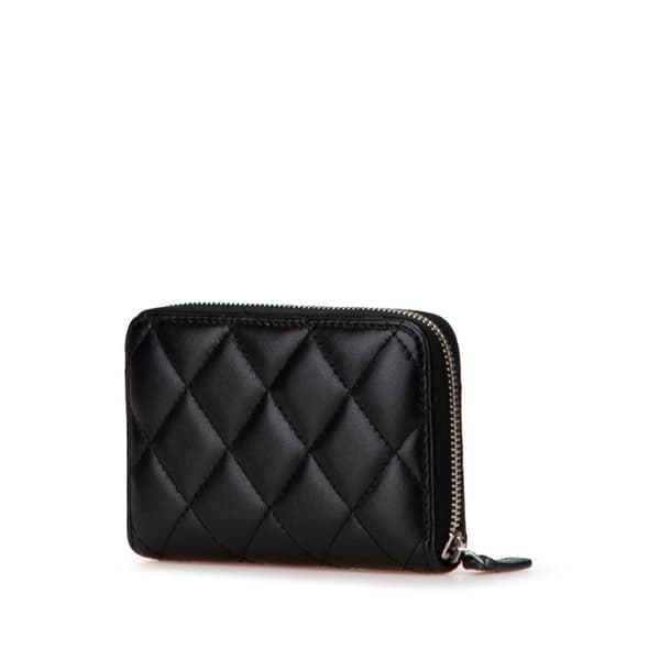 Pre-owned Chanel Quilted Lambskin CC Crystal Coin Pouch Black