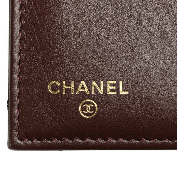 Pre-owned Chanel CC Quilted Caviar Trifold Flap Wallet Black