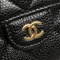 Miniatyrbild 8 av 10: Pre-owned Chanel CC Quilted Caviar Trifold Flap Wallet Black