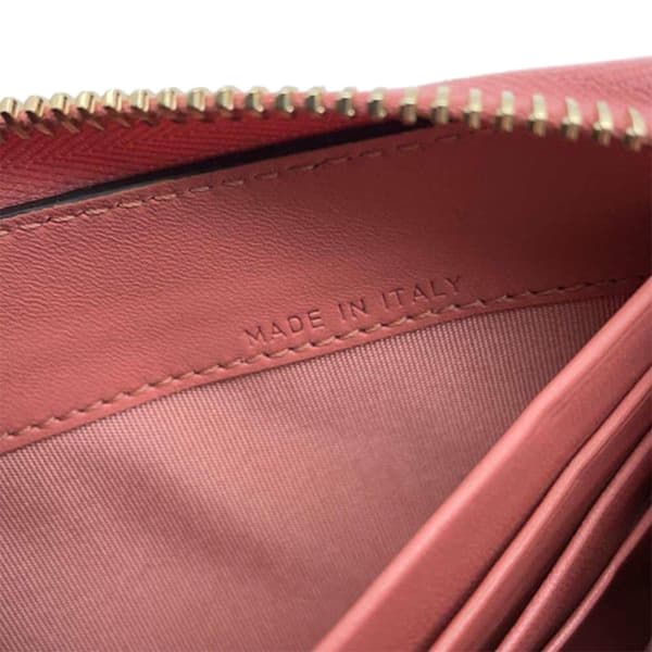Pre-owned Valentino Lambskin Rockstud Spike Heart Zip Around Wallet Pink