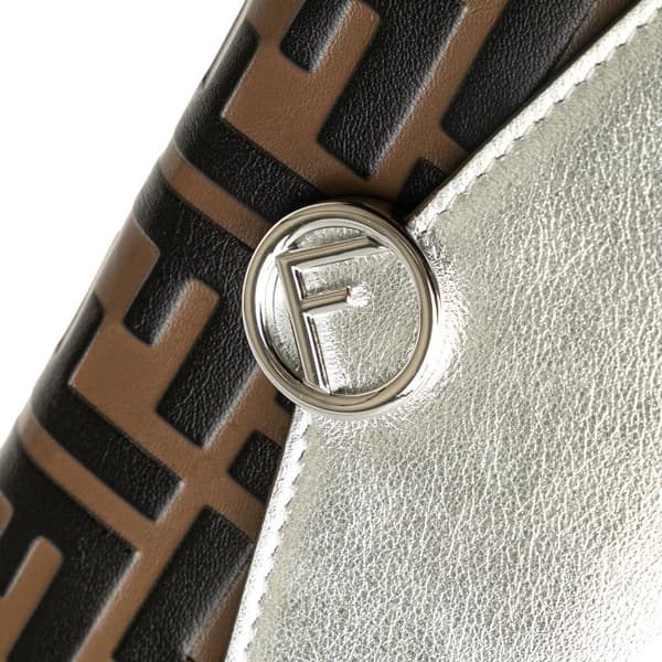 Pre-owned Fendi Zucca Embossed Leather F is Fendi Continental Wallet Brown