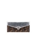Miniatyrbillede 1 af 10: Pre-owned Fendi Zucca Embossed Leather F is Fendi Continental Wallet Brown