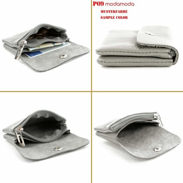 Modamoda plånbok från - P09PEafn - P09 Italiensk läderplånbok, för kvinnor, liten, bensin, XS