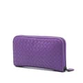 Miniatyrbilde 2 av 7: Pre-owned Bottega Veneta Leather Intrecciato Zip Around Wallet Purple