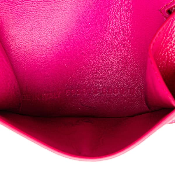 Pre-owned Balenciaga Mini Leather Cash Trifold Wallet Pink
