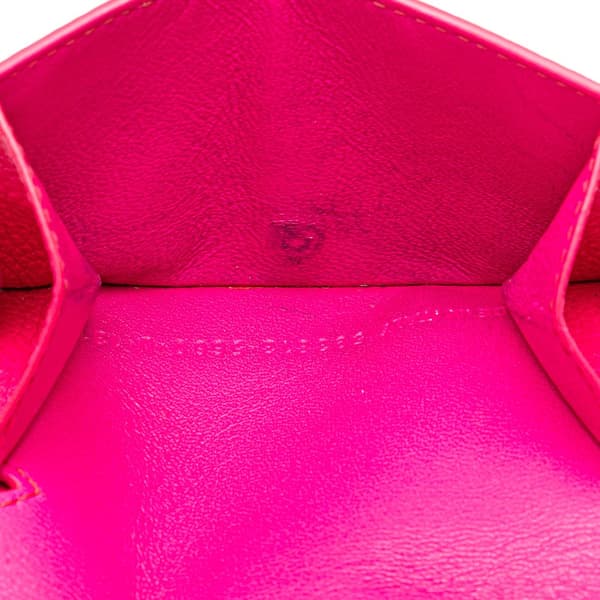 Pre-owned Balenciaga Mini Leather Cash Trifold Wallet Pink