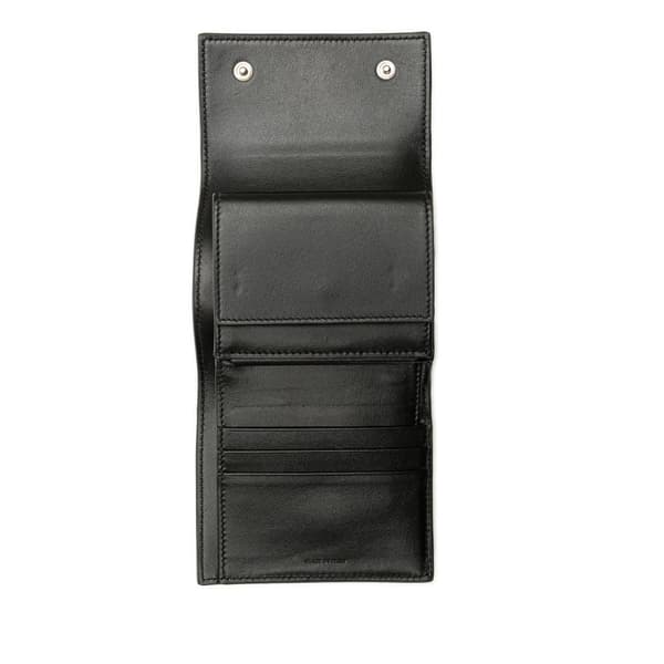 Pre-owned Celine Leather Trifold Wallet Black