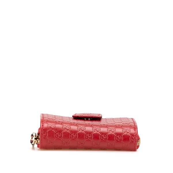 Pre-owned Gucci Microguccissima Zip Around Small Wallet Red