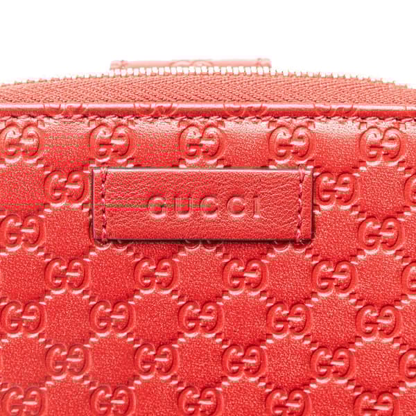 Pre-owned Gucci Microguccissima Zip Around Small Wallet Red