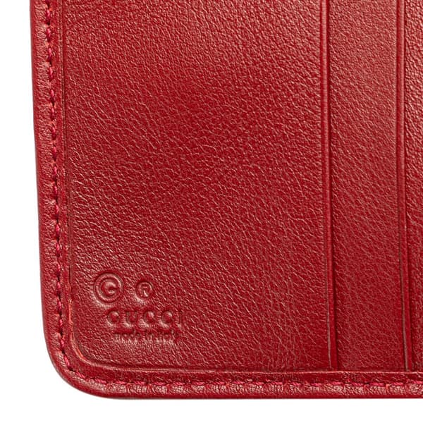 Pre-owned Gucci Microguccissima Zip Around Small Wallet Red