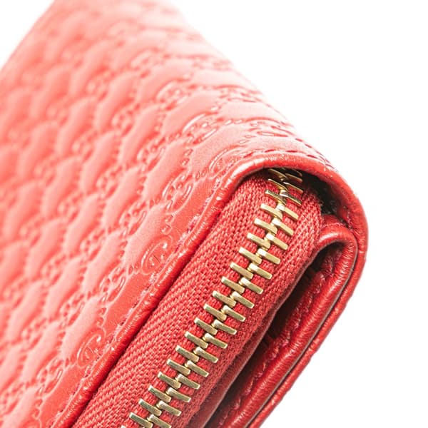 Pre-owned Gucci Microguccissima Zip Around Small Wallet Red