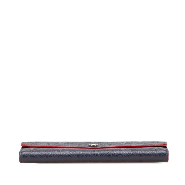 Pre-owned Louis Vuitton Monogram Empreinte Emilie Wallet Blue