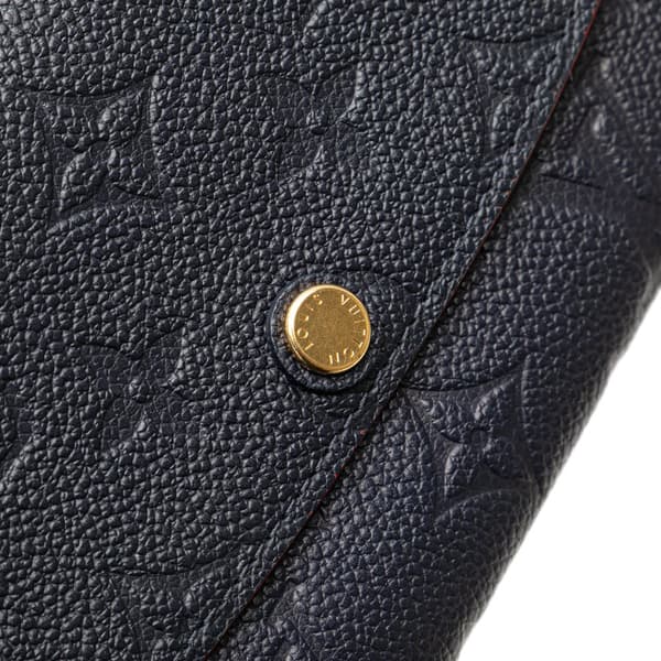 Pre-owned Louis Vuitton Monogram Empreinte Emilie Wallet Blue