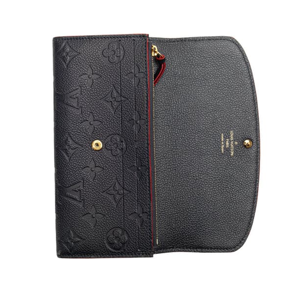 Pre-owned Louis Vuitton Monogram Empreinte Emilie Wallet Blue