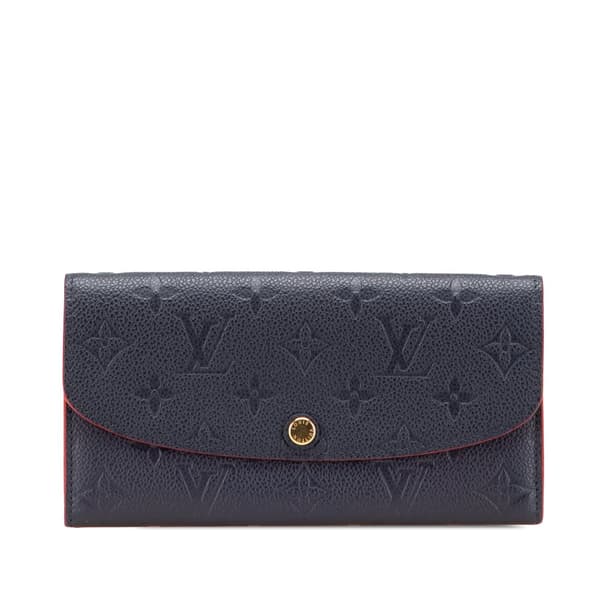 Pre-owned Louis Vuitton Monogram Empreinte Emilie Wallet Blue