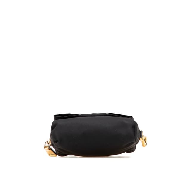 Pre-owned Prada Tessuto Fiocco Bow Pouch Black