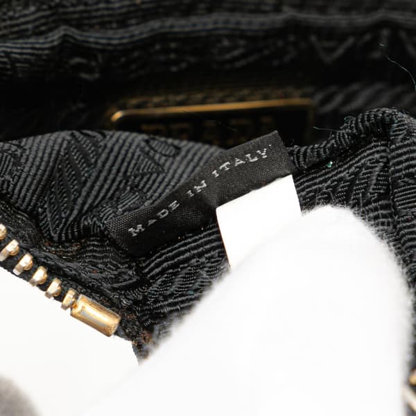 Pre-owned Prada Tessuto Fiocco Bow Pouch Black