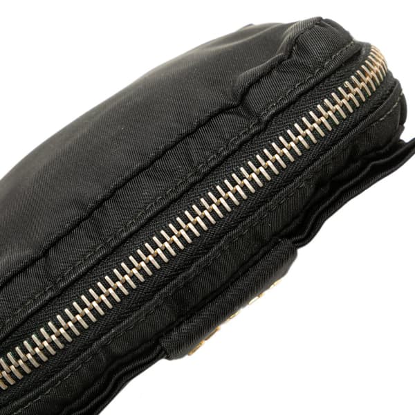 Pre-owned Prada Tessuto Fiocco Bow Pouch Black