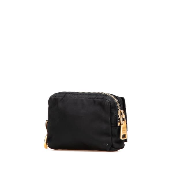 Pre-owned Prada Tessuto Fiocco Bow Pouch Black