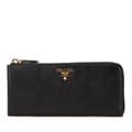 Miniatyrbild 1 av 10: Pre-owned Prada Saffiano Zip Long Wallet Black