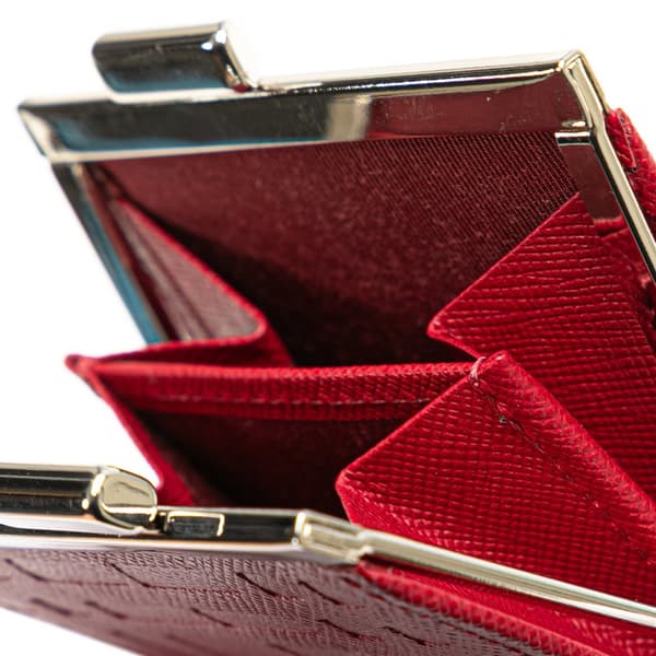 Pre-owned Burberry Leather Coin Pouch Red