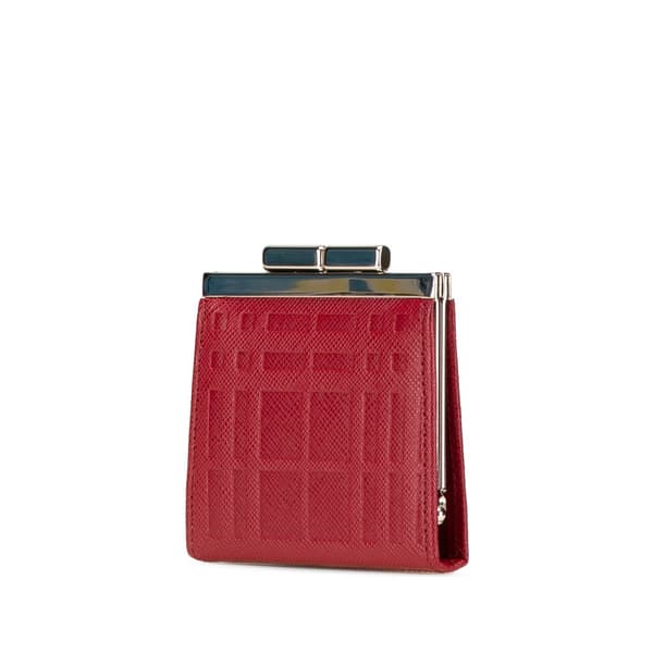 Pre-owned Burberry Leather Coin Pouch Red
