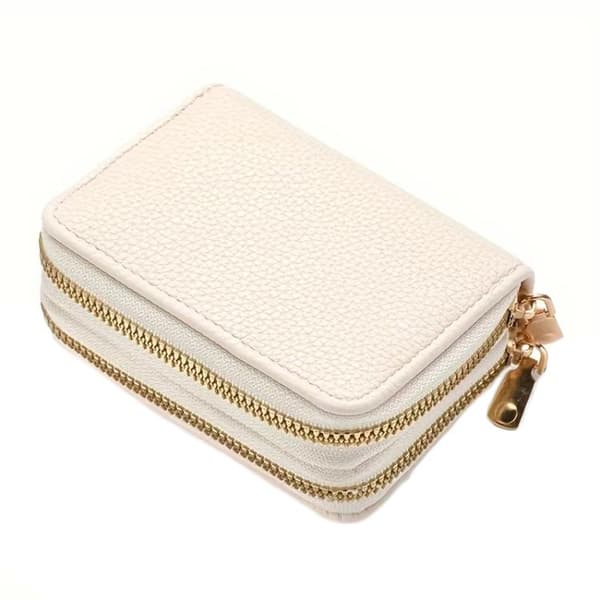 Stor plånbok i konstläder – Beige