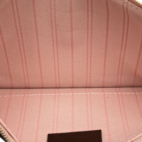 Pre-owned Louis Vuitton Damier Ebene Neverfull Pouch MM Brown