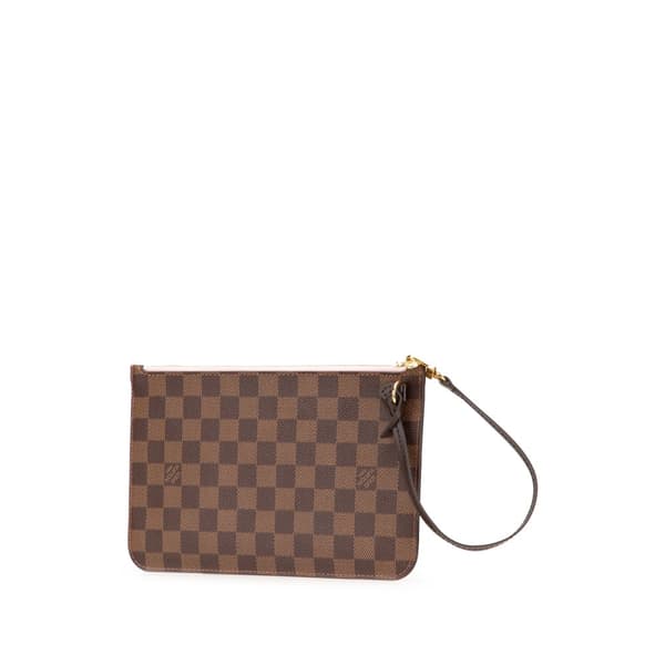 Pre-owned Louis Vuitton Damier Ebene Neverfull Pouch MM Brown