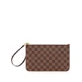 Miniatyrbillede 1 af 10: Pre-owned Louis Vuitton Damier Ebene Neverfull Pouch MM Brown