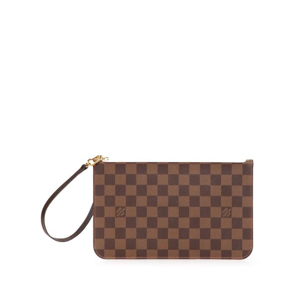 Pre-owned Louis Vuitton Damier Ebene Neverfull Pouch MM Brown