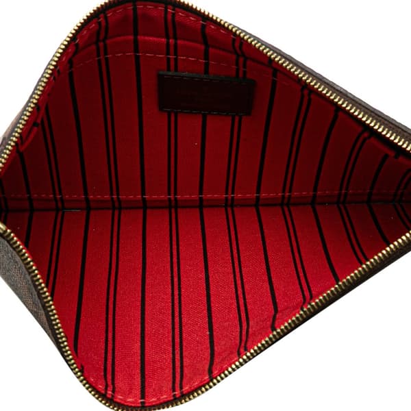 Pre-owned Louis Vuitton Damier Ebene Neverfull Pouch MM Brown